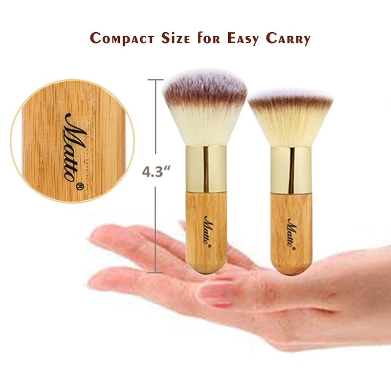 Matto Makeup Brush Set 2 Pieces Face Blush Kabuki Powder Foundation Makeup Brushes for Mineral BB Cream - Image 5
